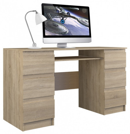 TEBIS101 - Birou, masa de scris 130 x 51 x 76 cm, Sonoma