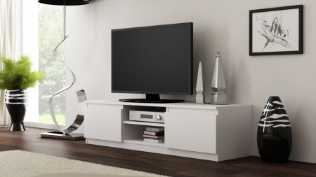 TECTV1 - Comoda TV 120 cm, living - Alb, Stejar, Maro, Sonoma-Alb, Negru, Sonoma, Maro-Alb