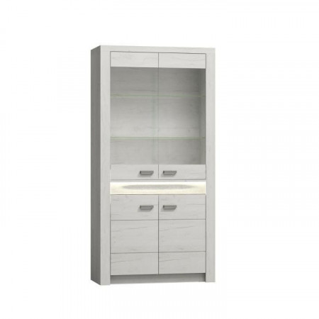 Vitrină, culoarea frasin alb, 96x192x42 cm - TP108483
