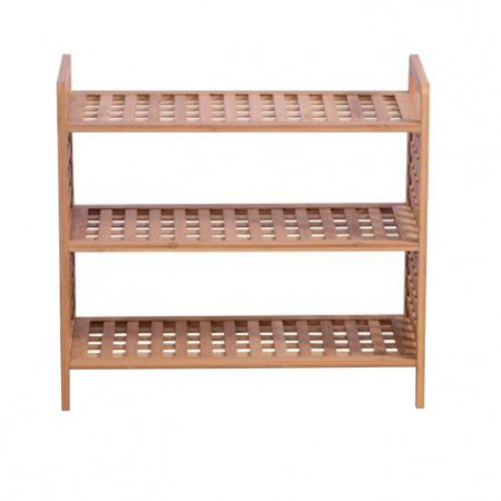 Bancă, băncută, pantofar cu rafturi, bambus, 60x27x55 cm - TP228008