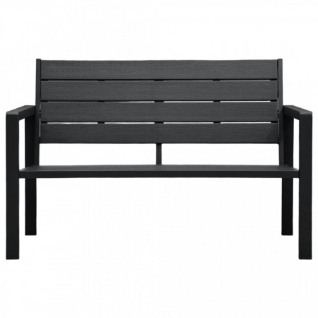 Bancă de grădină, negru, 120 cm, aspect de lemn, - V47878V