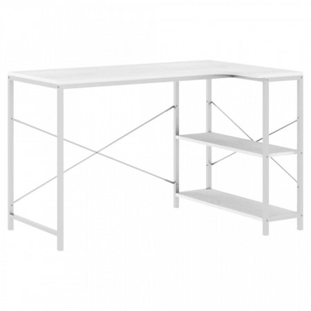 Birou de computer, alb, 110x72x70 cm, lemn prelucrat - V30213V