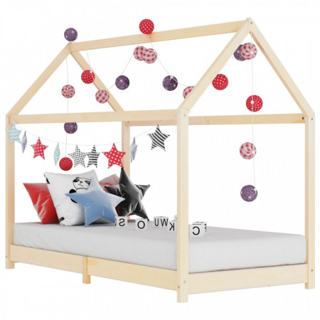 Cadru pat de copii, 70 x 140 cm, lemn masiv de pin - V283346V