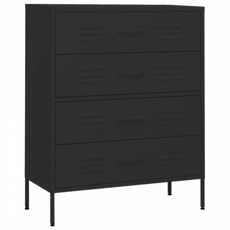 Comodă cu sertare, negru, 80x35x101,5 cm, oțel - V336205V