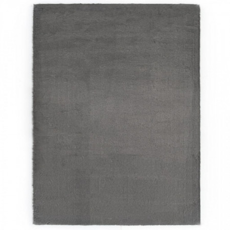 Covor, gri inchis, 160 x 230 cm, blana ecologica de iepure - V285092V