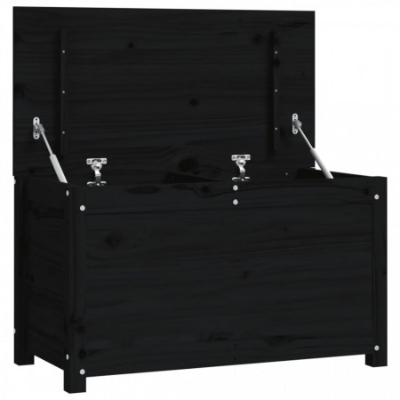 Cutie de depozitare, negru, 80x40x45,5 cm, lemn masiv de pin - V823538V