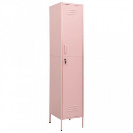 Dulap de vestiar, roz, 35x46x180 cm, oțel - V336256V