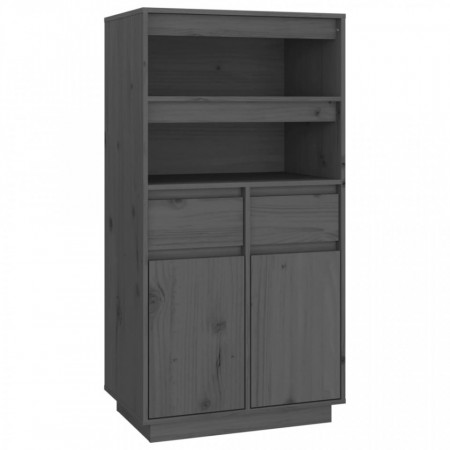Dulap înalt, gri, 60x40x116,5 cm, lemn masiv de pin - V814536V