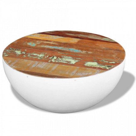 Masa de cafea, forma bol, lemn reciclat esenta tare, 60x60x30cm - V243353V