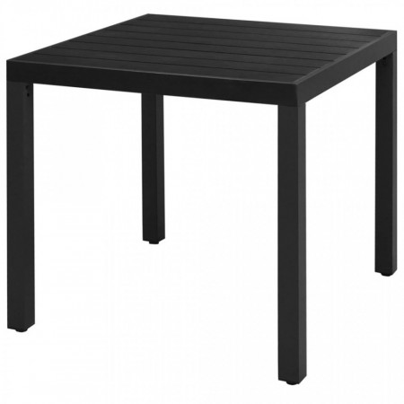 Masa de gradina din WPC si aluminiu, 80 x 80 x 74 cm, negru - V42790V