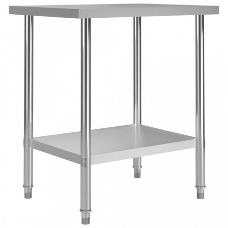 Masa de lucru bucatarie, 80 x 60 x 85 cm, otel inoxidabil - V51186V