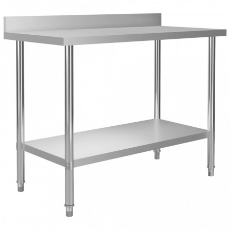Masa de lucru bucatarie bordura antistropire 120x60x93 cm otel - V51191V