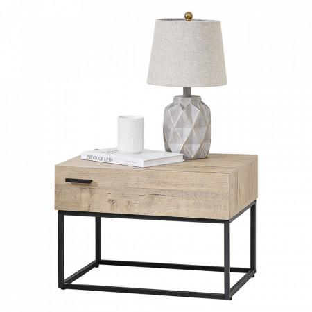 Masuta living cu sertar negru/efect stejar - P76274612