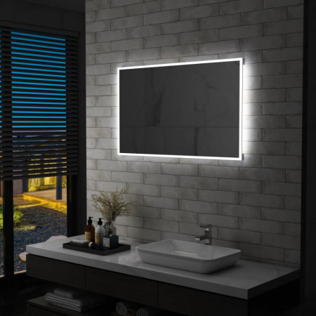 Oglinda cu LED pentru perete de baie, 100 x 60 cm - V144728V