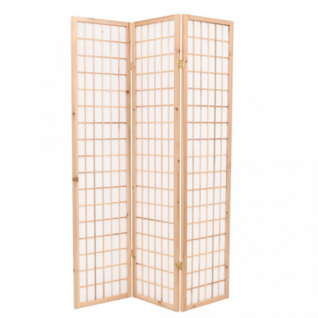 Paravan pliabil cu 3 panouri, stil japonez, 120x170 cm, Natural - V245901V