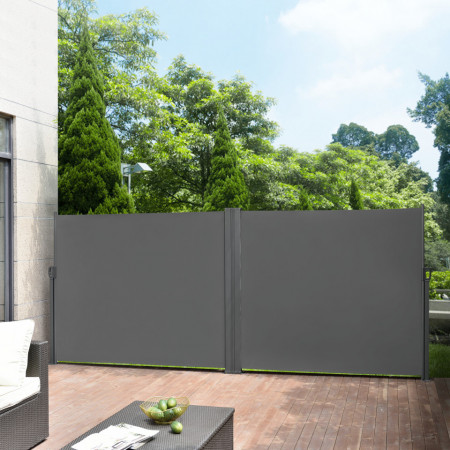 Paravan solar dublu, 180 x 300 x 300 cm, gri - P56718030