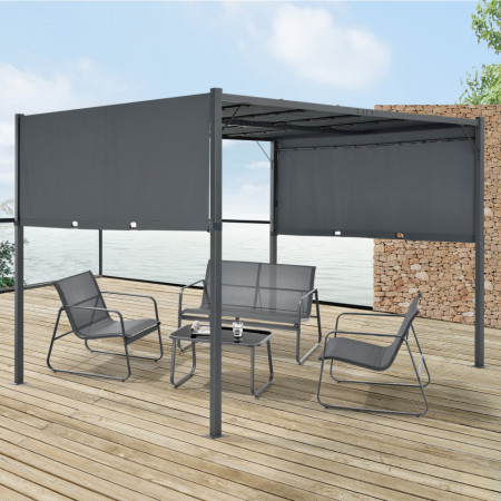 Pavilion cu iluminat cu LED, antracit/gri inchis - P74803529