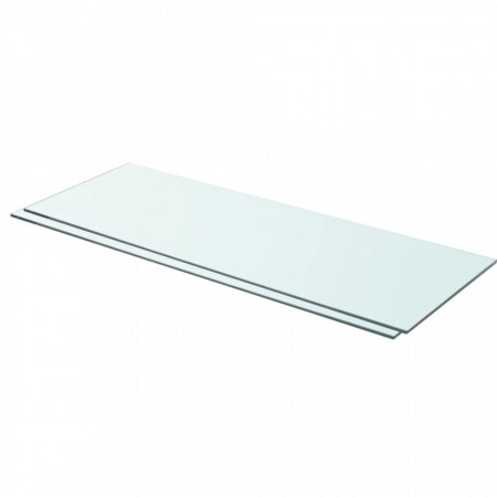 Rafturi, 2 buc., 80 x 30 cm, panouri sticla transparenta - V3051576V