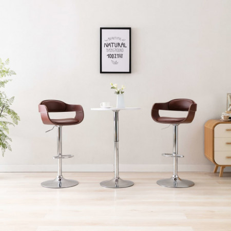 Scaun de bar, maro, piele ecologica - V287405V