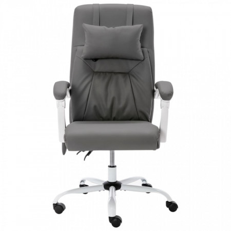 Scaun de birou cu masaj, gri, piele ecologică - V20313V