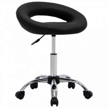 Scaun de lucru pivotant, negru, piele ecologica - V323664V