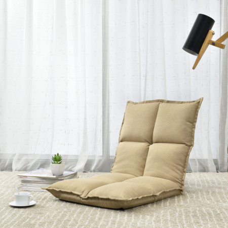 Scaun podea, 110 x 55 x 11 cm, culoarea nisipului, reglabil in 5 trepte - P65760488