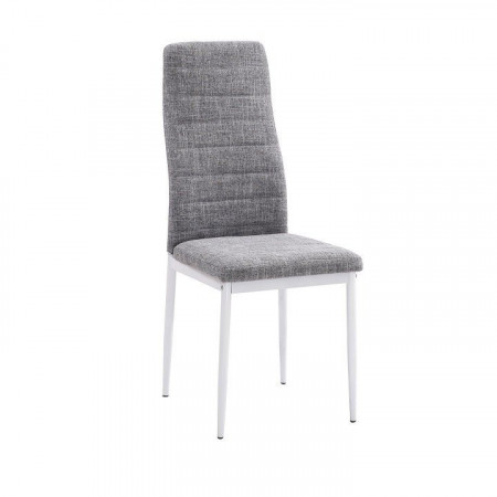 Scaun, textil gri deschis/metal alb - TP201232