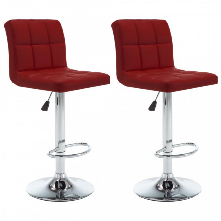 Scaune de bar, 2 buc., rosu vin, piele ecologica - V323639V