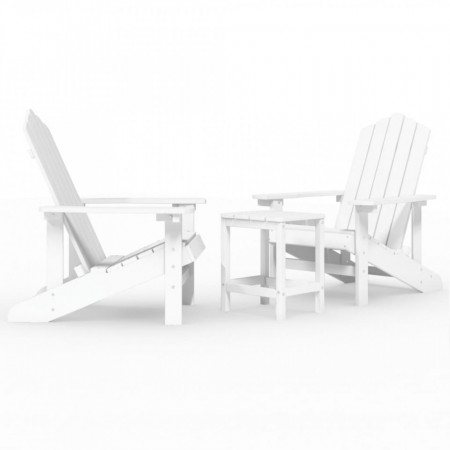 Scaune de grădină cu masă, alb, - V3095704V