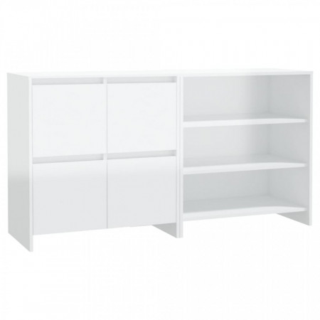 Servantă, alb extralucios, 2 piese, lemn prelucrat - V3098085V