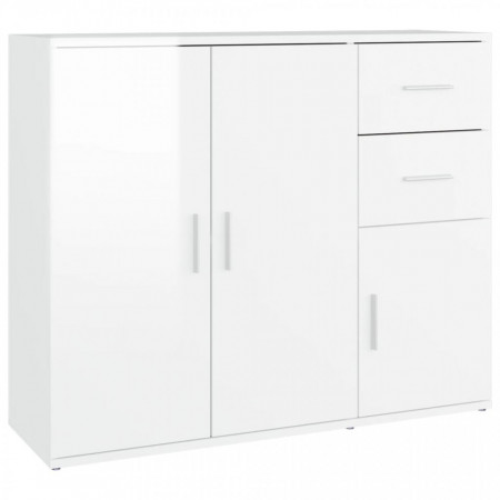 Servantă, alb extralucios, 91x29,5x75 cm, lemn prelucrat - V823271V