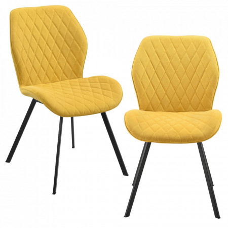 Set 2 bucati scaune design Sarpsborg S, , 89 x 51 x 64 cm, metal/poliester, galben - P71742136
