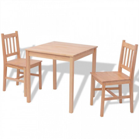 Set de masă, trei piese, lemn de pin - V242956V