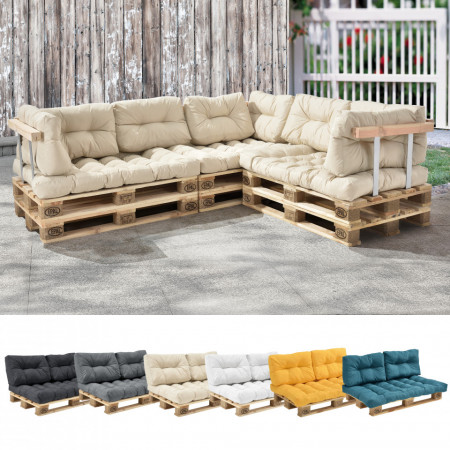 Set perne decorative mobilier paleti, 3 perne, bej - P52481188