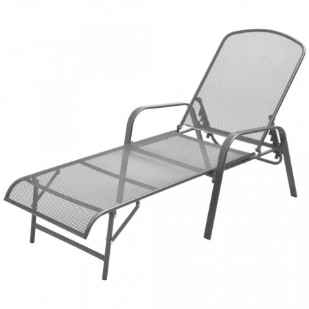 Sezlong de plaja, antracit, otel - V42725V