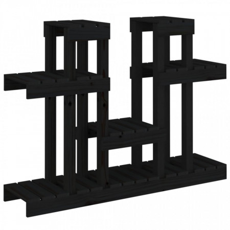 Suport pentru plante, negru, 104,5x25x77,5cm, lemn masiv de pin - V822101V