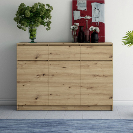 TECOAR101 - Comoda 120 x 40 x 97 cm, Stejar Artisan