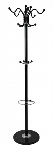 TECUIN105 - Cuier de podea, 45 x 45 x 174 cm, Negru-Marmura, PAL