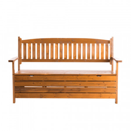 Bancă, băncuță de grădină, maro, cu lada, 150 cm - TP261035