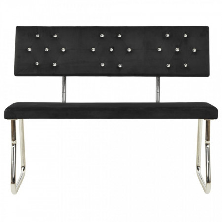 Bancă, negru, 110 cm, catifea - V325869V