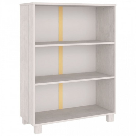 Bibliotecă, alb, 85x35x112 cm, lemn masiv de pin - V340485V