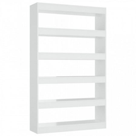 Bibliotecă/Separator cameră, alb extralucios, 100x30x166 cm - V811769V