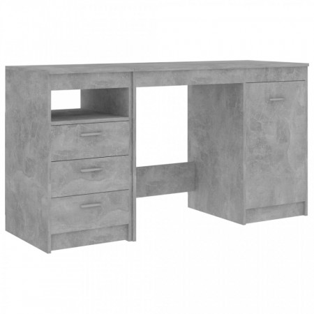 Birou, gri beton, 140 x 50 x 76 cm, lemn prelucrat - V3054784V