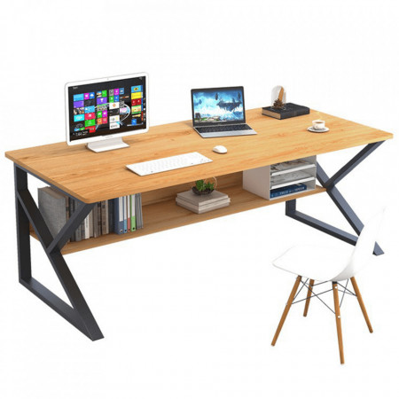 Birou, măsuţă, masă PC, maro si negru, 100 cm - TP277516
