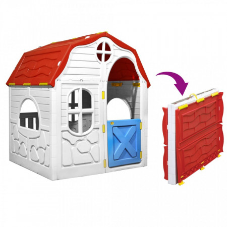 Căsuță de joacă pliabilă copii cu ușă și ferestre funcționale - V92577V