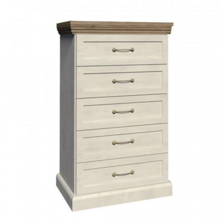 Comodă 5 sertare, 57x98x46 cm pin nordic și stejar sălbatic - TP86113