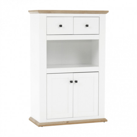 Comodă, alb și culoarea stejar, 85x40x130 cm - TP264793