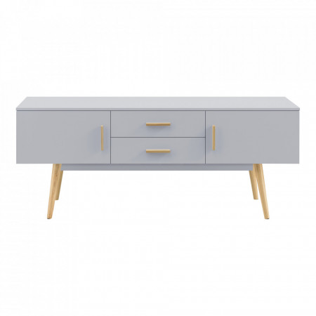 Comoda TV cu 2 usi si 2 sertare, gri deschis - P72230927