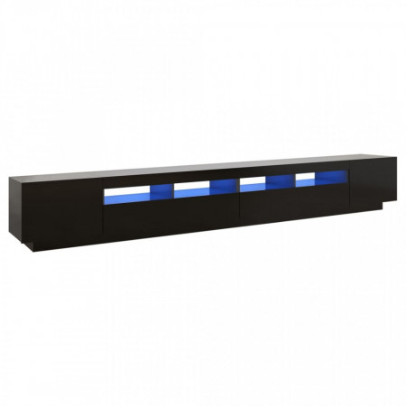 Comodă TV cu lumini LED, negru, 300x35x40 cm - V3081925V