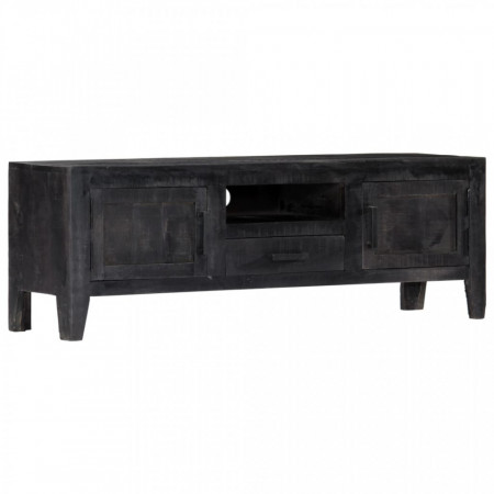 Comoda TV, negru, 118 x 30 x 40 cm, lemn masiv de mango - V247985V